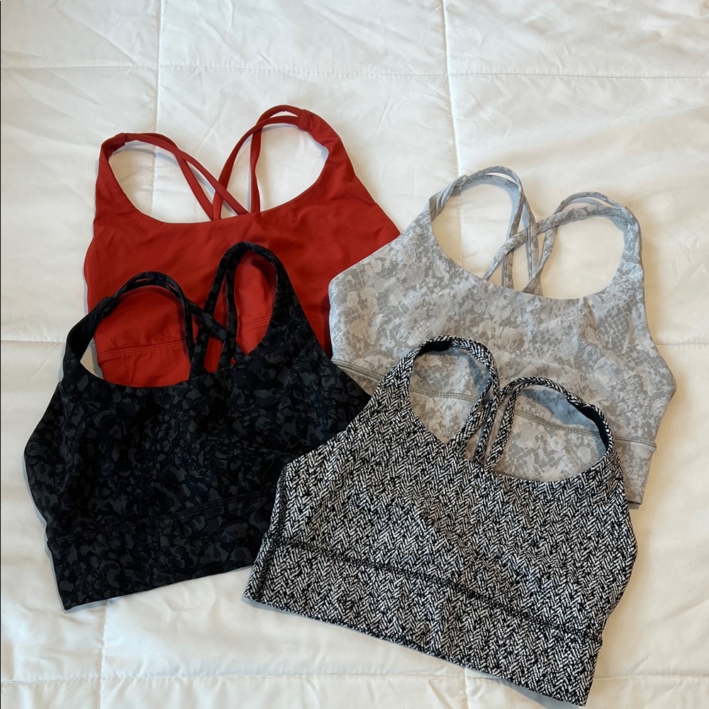 Assortment of Lululemon Longline Energy Bras size 6